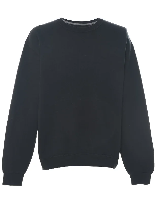 Black Plain Sweatshirt - L